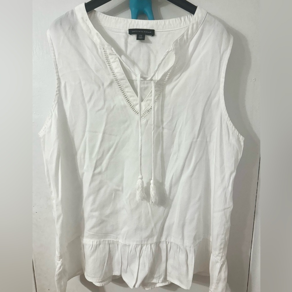 Chambray sleeveless top - Picture 3 of 5